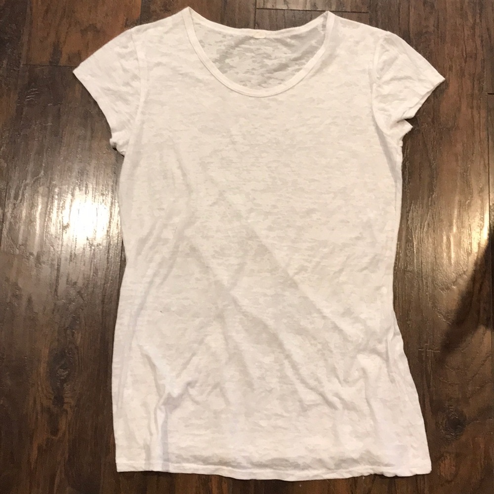 Long white burnout tee size L